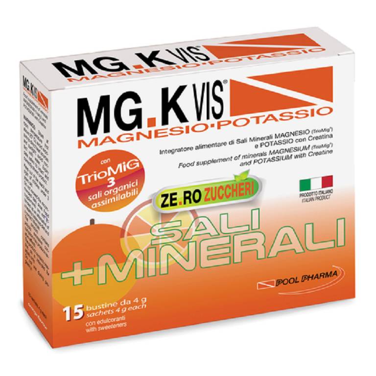 MG.K VIS Magnesio y azúcares de potasio cero naranja 15 bolsas