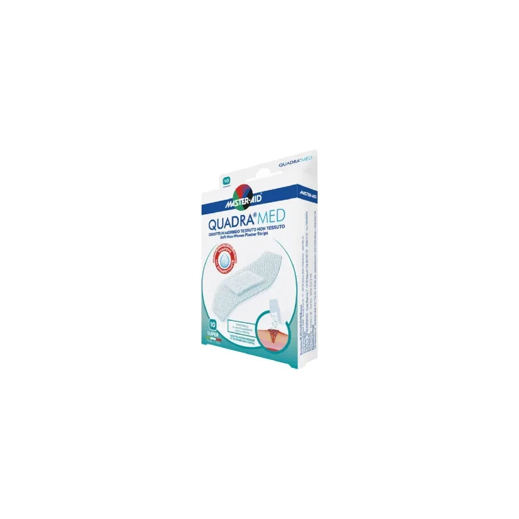 Master-Aid Quadra Med Pansements Tissu Non-Tissé 10pcs | Premiers Soins