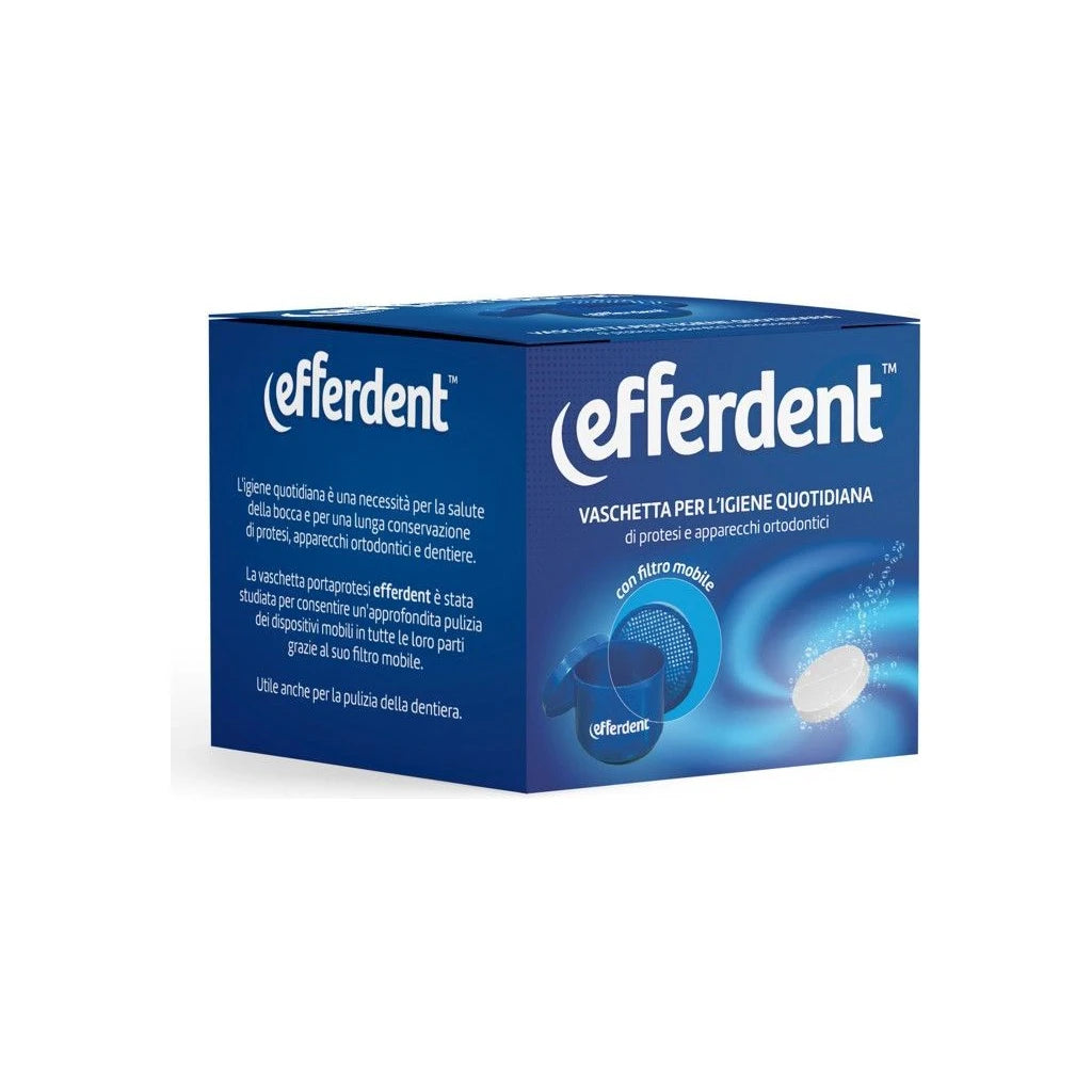 Efferdent Denture Bath with Mobile Filter - Daily Hygiene for Dentures & Orthodontic Appliances