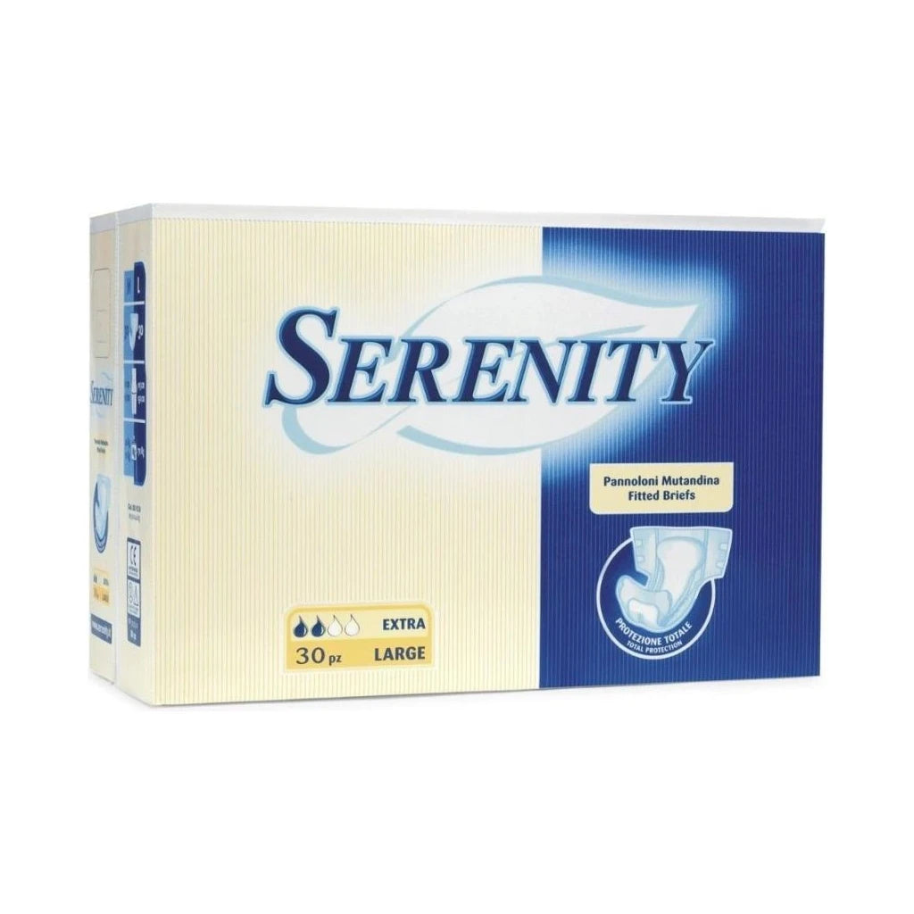 Serenity Classic Adult Incontinence Briefs Extra Large, 30 Pcs | Protection & Comfort