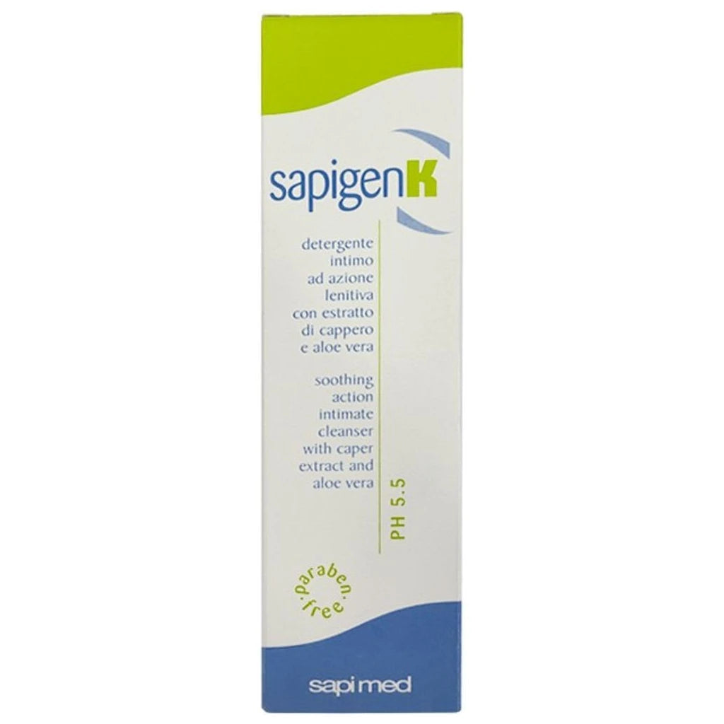 Sapigen K Soothing Intimate Cleanser pH 5.5 with Aloe Vera & Caper - Paraben-Free 250ml