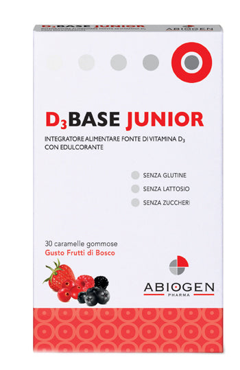 D3 Base Junior - Integratore di Vitamina D3 per Bambini da 4 Anni - Gusto  Frutti di Bosco
