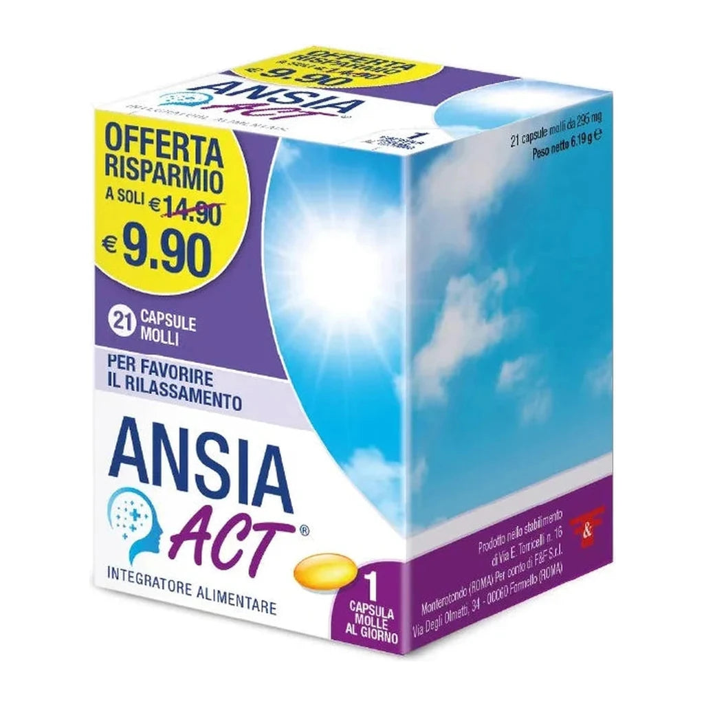 Ansia Act 21 Softgels F&F Srl - Daily Relaxation & Mental Well-being