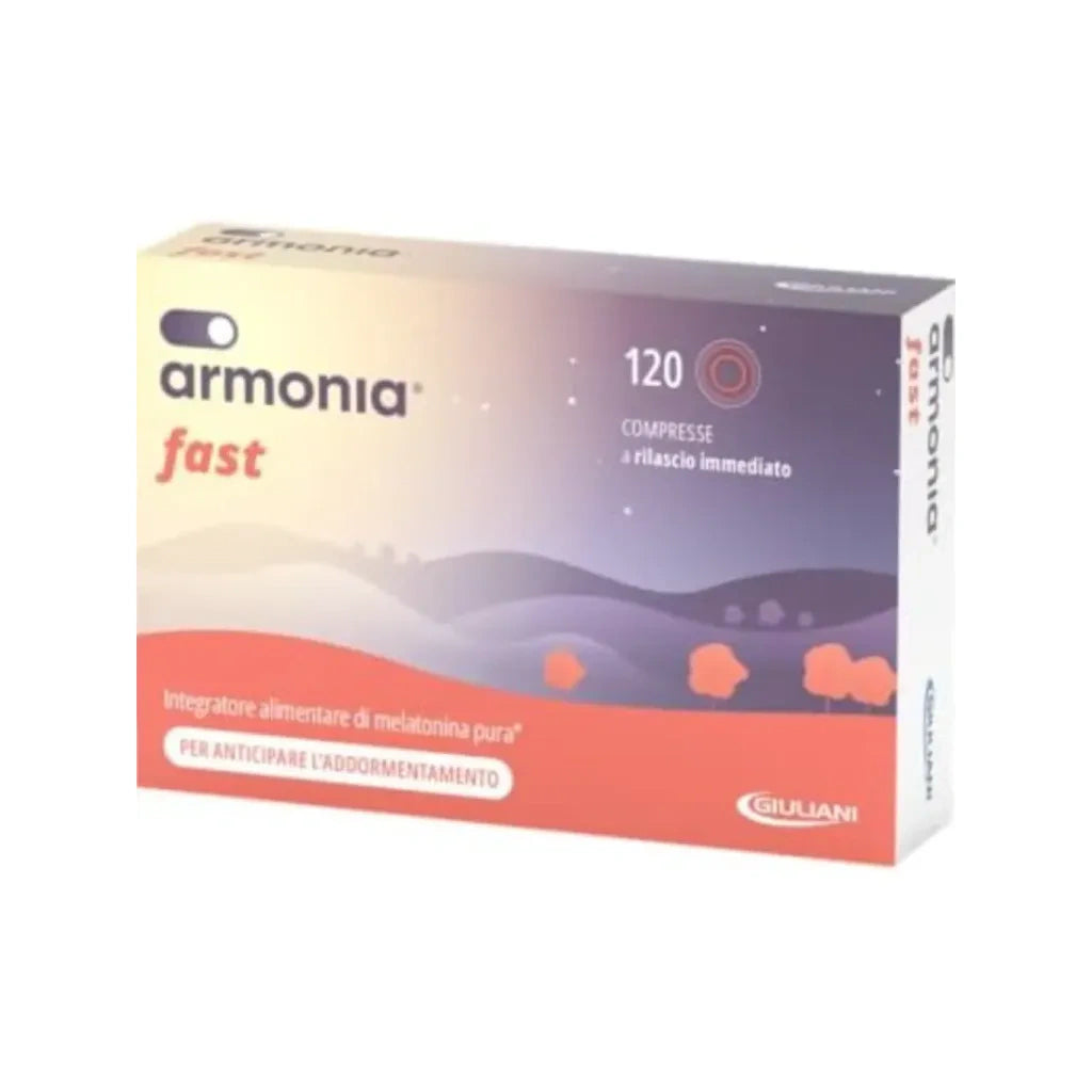 Product image - armonia-fast-melatonina-1mg-120cpr-900602436-1024.webp