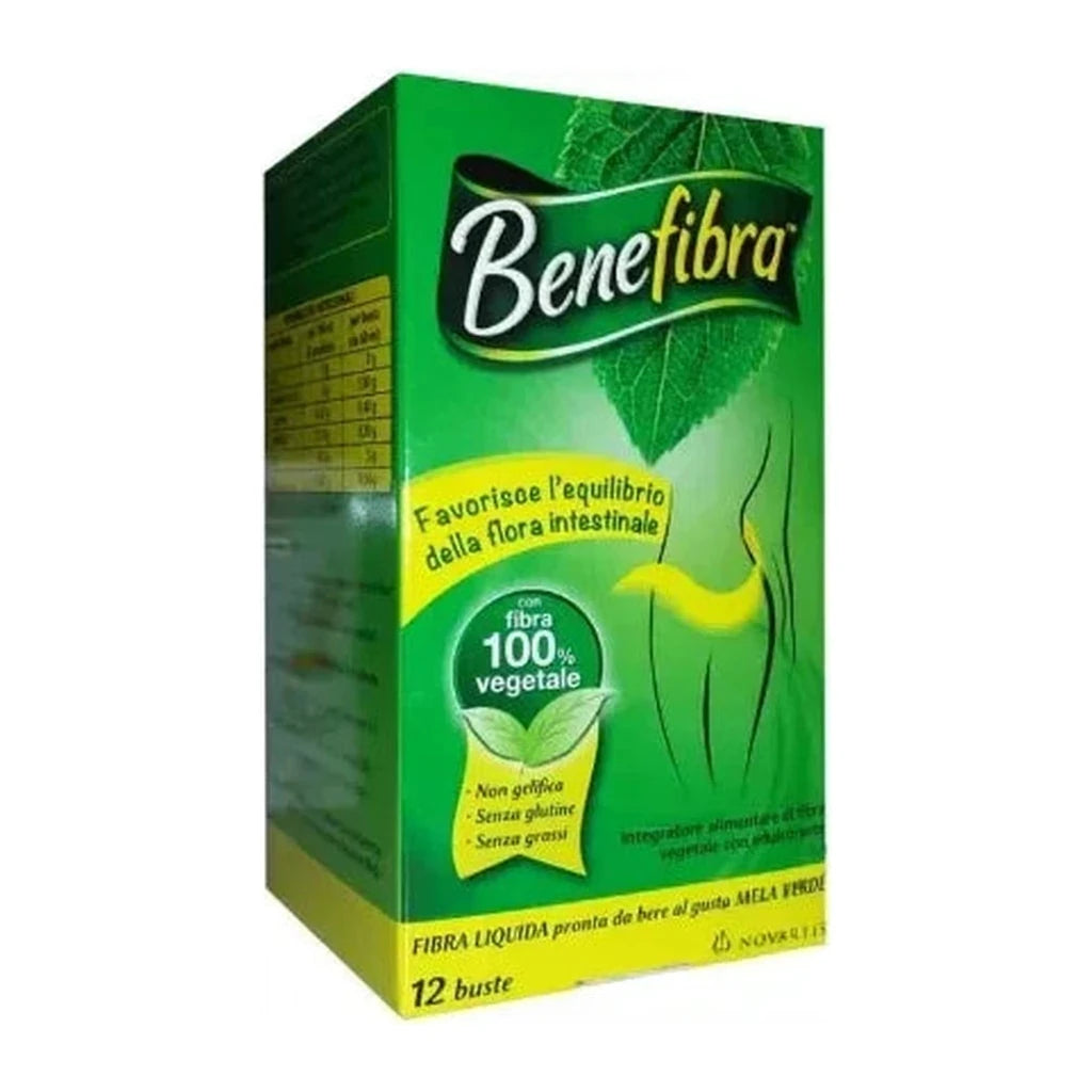 Benefibra Liquid 12 Sachets | Plant Fiber for Healthy Intestinal Flora | Green Apple Flavor