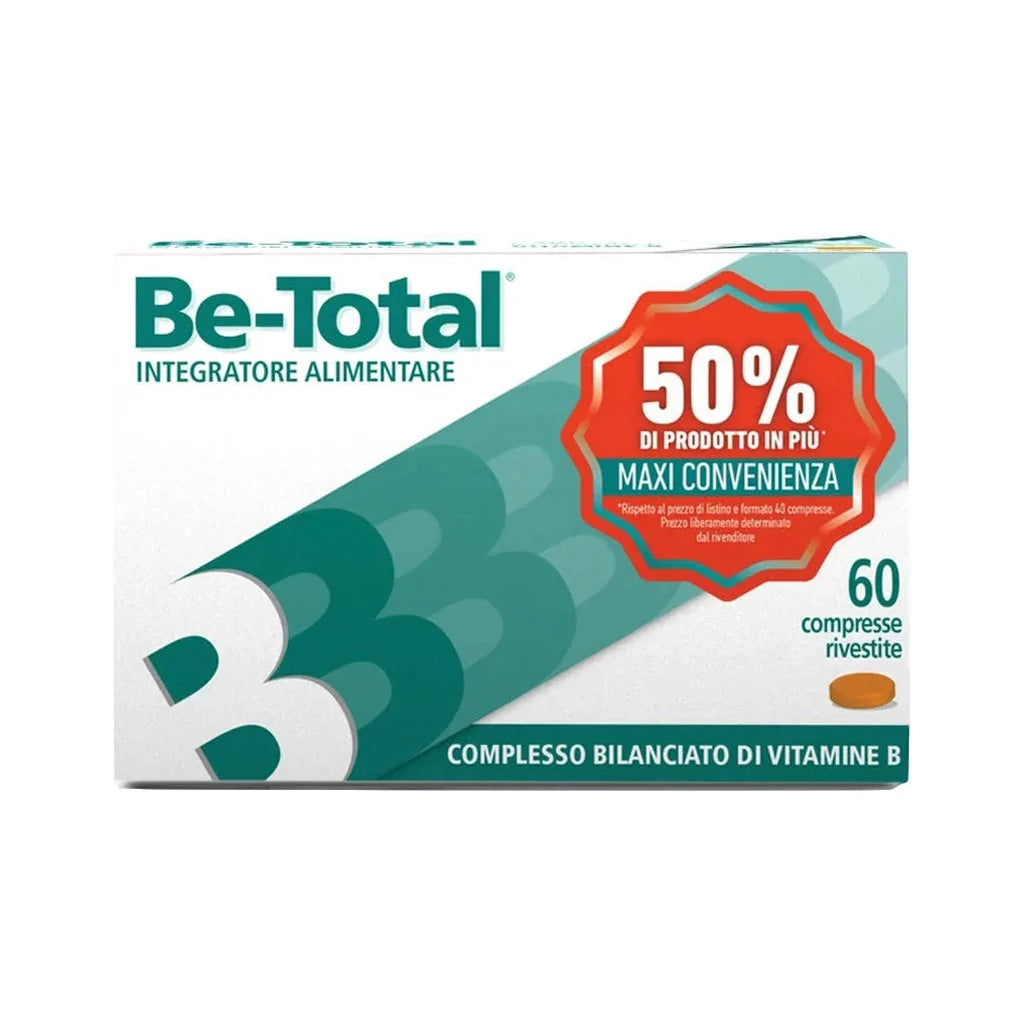 Be-Total Vitamin B Complex Supplement, 60 Coated Tablets - Energy & Well-being