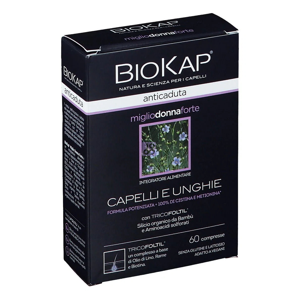 Biokap anticatore miglio forte mujer con tricofoltil 60 tabletas