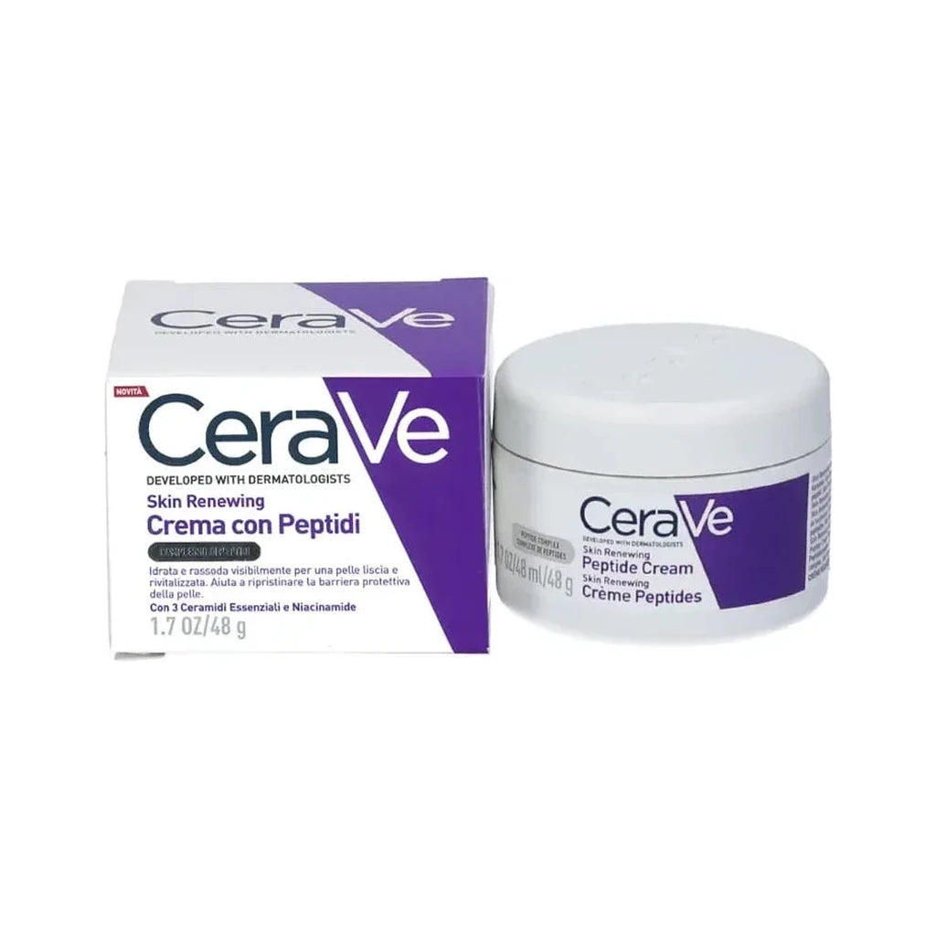 CeraVe Crème Visage Rénovatrice aux Peptides | Hydratante & Raffermissante | 48g