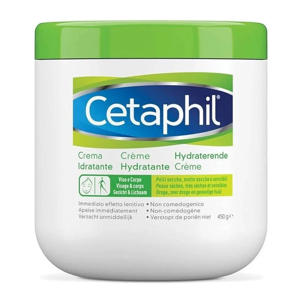 Cetaphil Crema Hidratante 450g Rostro y Cuerpo para Piel Seca y Sensible