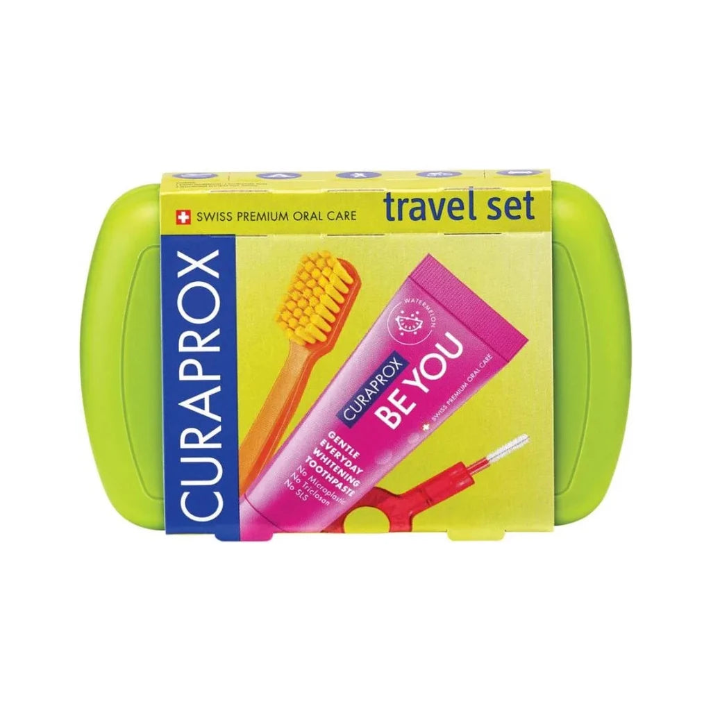 Curaprox Travel Set Green | Compact Oral Hygiene Kit for Travel