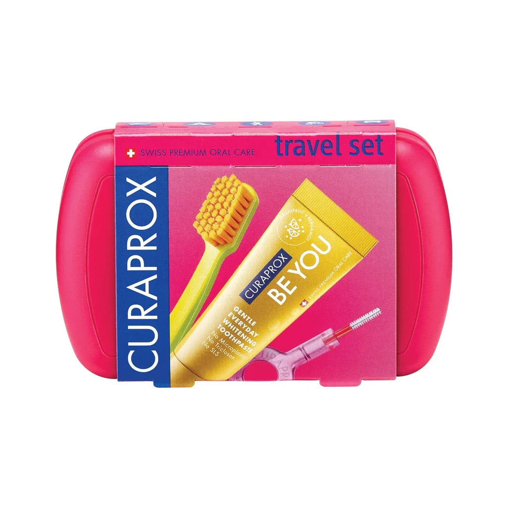 Curaprox Travel Set Magenta | Portable Oral Care for Freshness on the Go