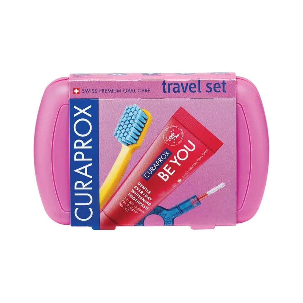 Curaprox Pink Travel Set | Premium Oral Care Kit for Travel