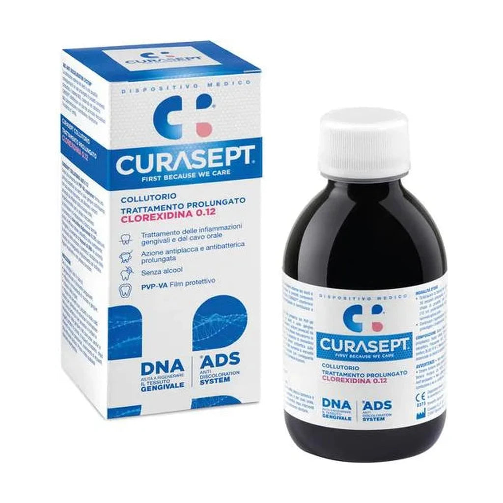 Curasept Mundspülung Chlorhexidin 0.12 ADS+DNA | Zahnfleischbehandlung Anti-Plaque 200ml
