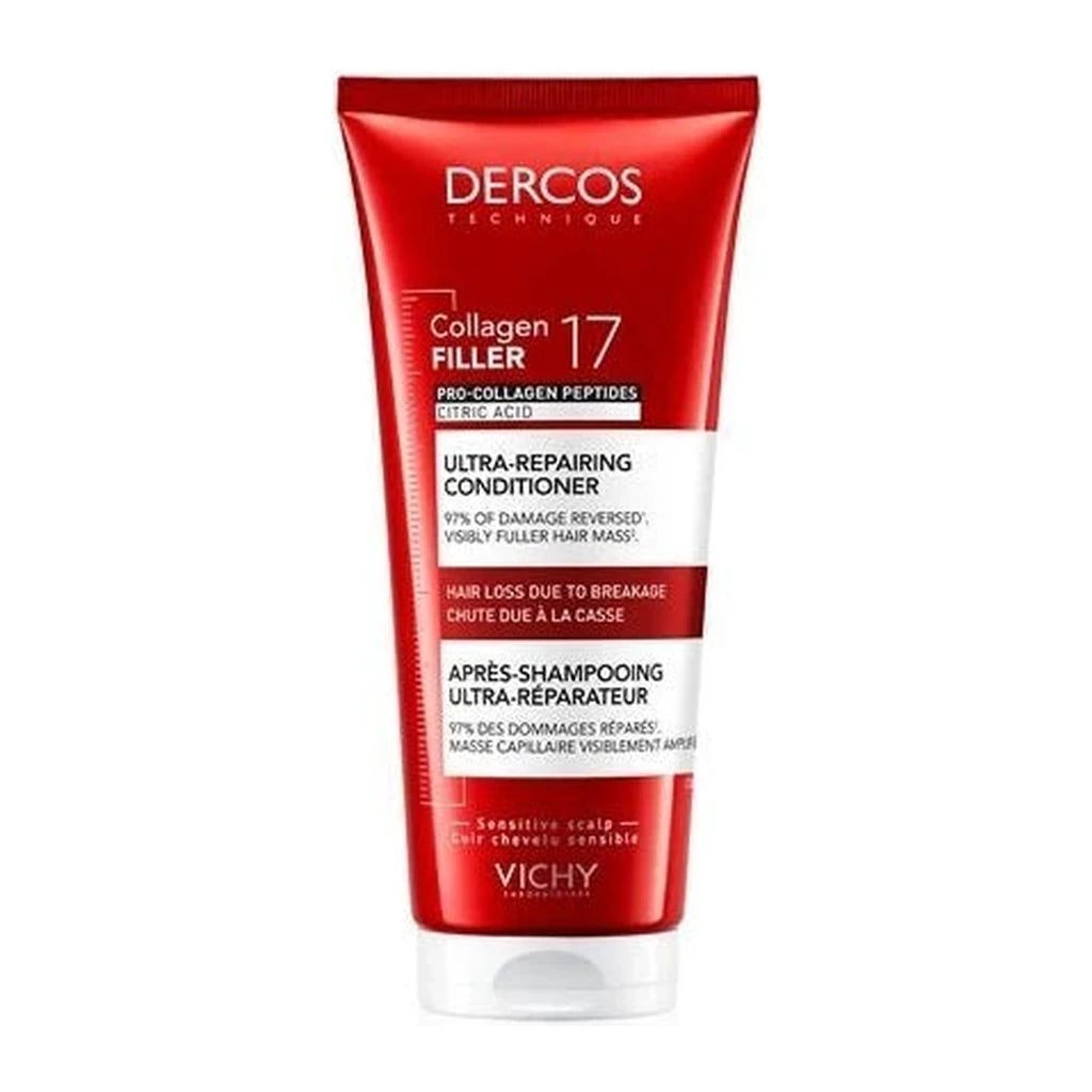 Vichy Dercos Collagen Repair Conditioner | Ultra-Repairing Anti-Breakage for Fuller Hair