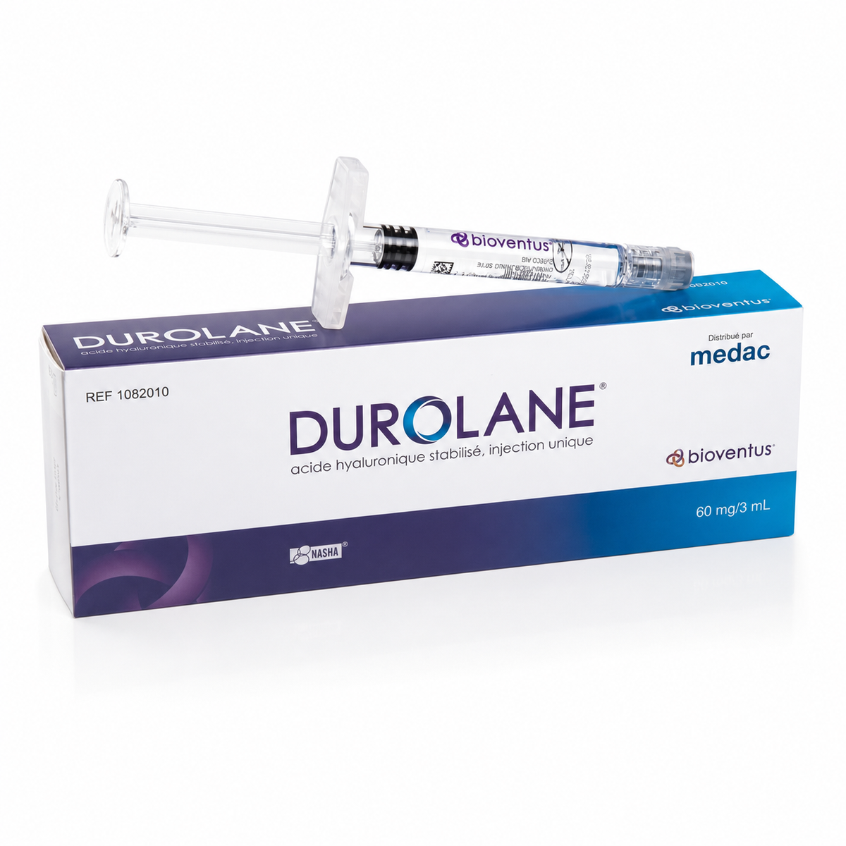 Durolane 60 mg/3 ml - confezione e siringa