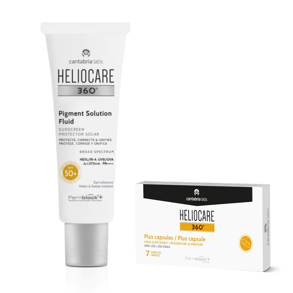 Heliocare Pigment Solution Fluido + Heliocare Plus 7 Capsule