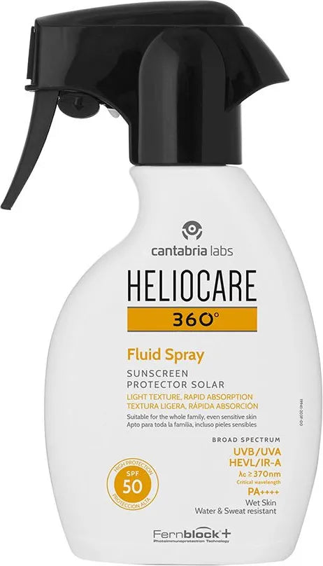 Heliocare 360 Spray Fluide SPF50 - Protection Solaire Corporelle Haute Efficacité