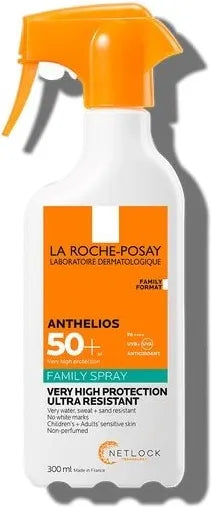 La Roche-Posay Anthelios Family Spray SPF 50+ - Protection Solaire Ultra Résistante 300ml