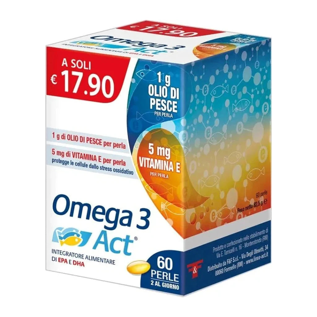 Omega 3 Act 1g EPA DHA & Vitamin E - 60 Pearls F&F Srl