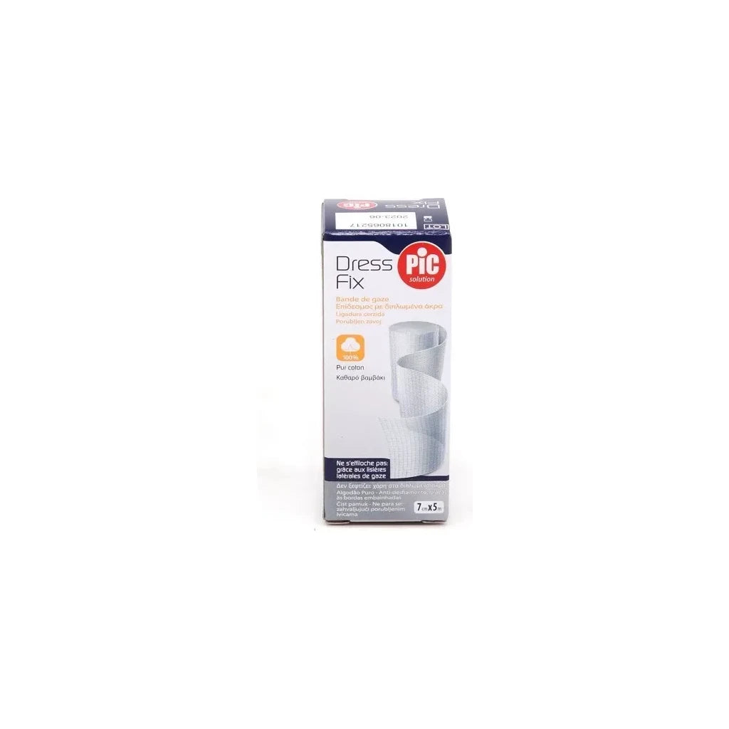 Pic DressFix Gauze Bandage 7cm x 5m | Medical Cotton Dressing