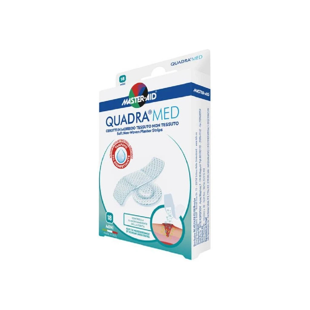 Master-Aid Quadra Med Mini Ap&oacute;sitos Suaves No Tejidos Desinfectantes 18 uds