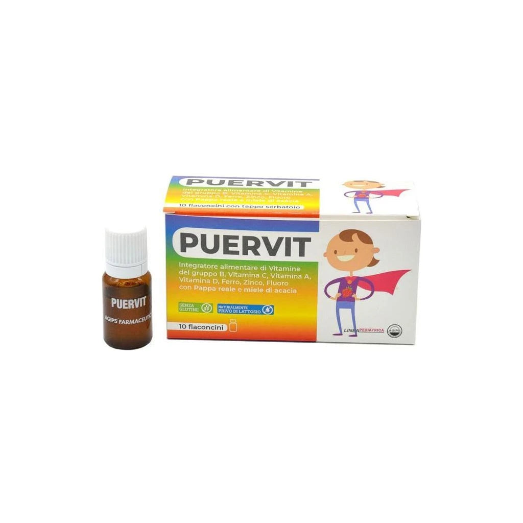 PuerVit Suplemento Multivitamínico Infantil | Vitaminas, Hierro y Zinc Sin Lactosa