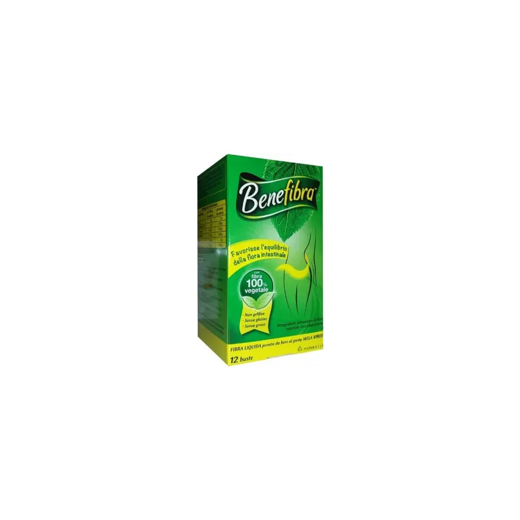 Benefibra Liquid 12 Sachets | Plant Fiber for Healthy Intestinal Flora | Green Apple Flavor