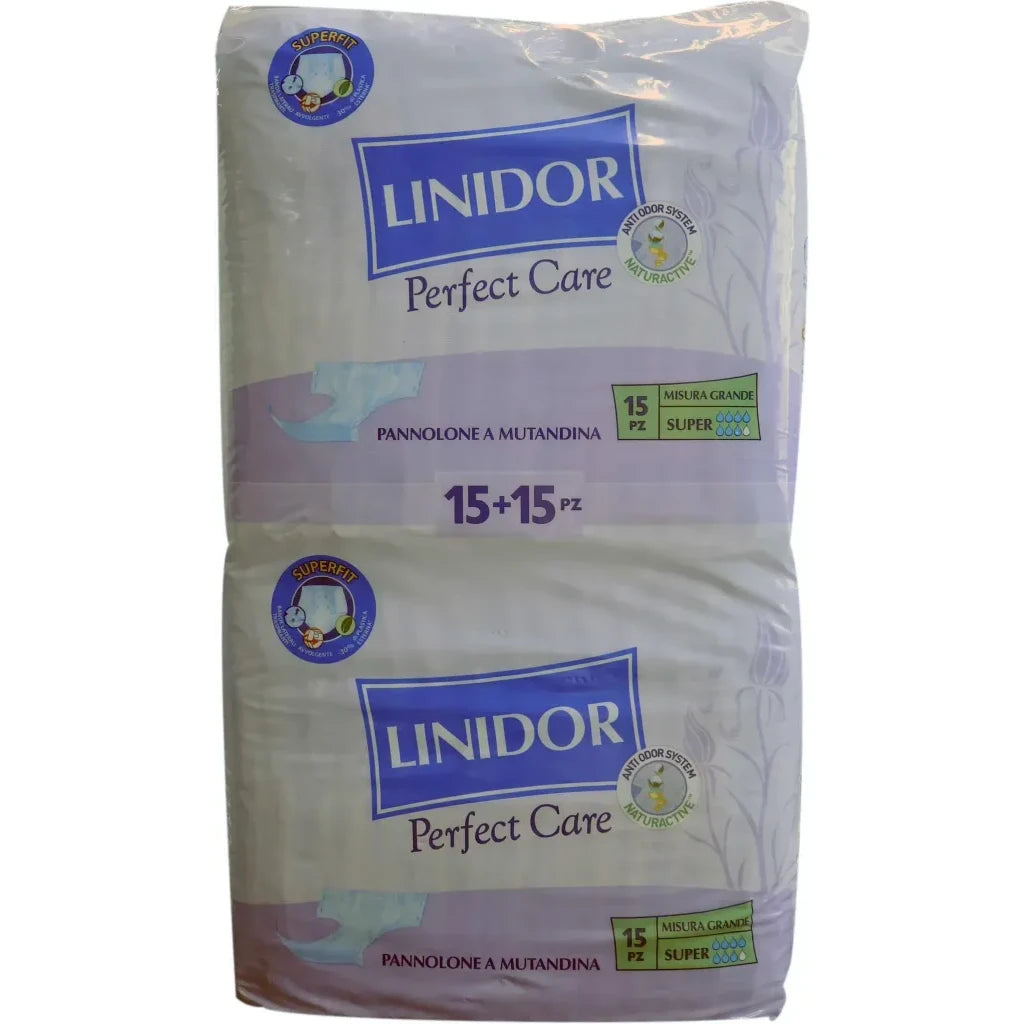 Linidor Perfect Care Adult Pull-Up Diapers, Large, Super Absorbent, 30 Pieces