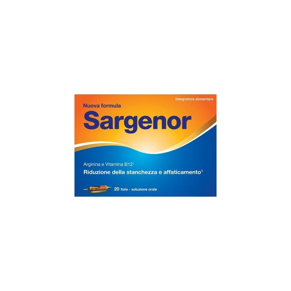 Sargenor Arginine Vitamine B12 Complément | Réduit Fatigue & Épuisement | 20 Ampoules Orales