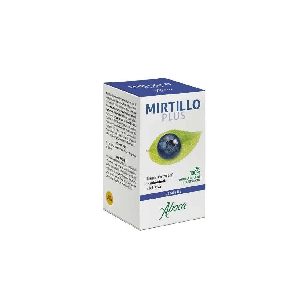 Mirtillo Plus Aboca - Blueberry Supplement for Microcirculation & Vision - 70 Caps
