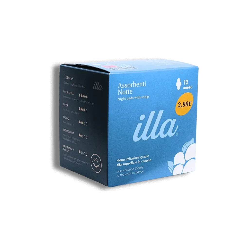 Toallas Nocturnas con Alas ILLA CARE 12ud | Protección y Confort