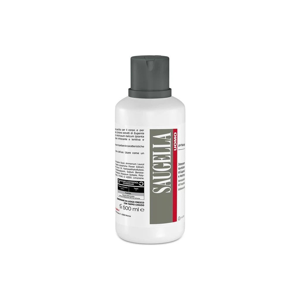 Saugella Uomo pH Fisiol 500ml - Men's Daily Intimate & Body Wash