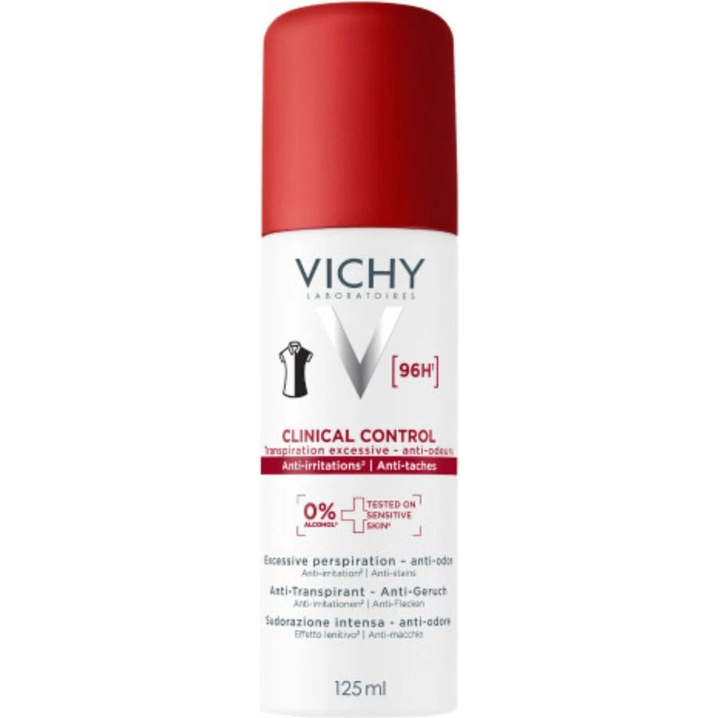 Vichy Clinical Control Antiperspirant Deodorant 96h - Anti-Odor & Stains - 125ml