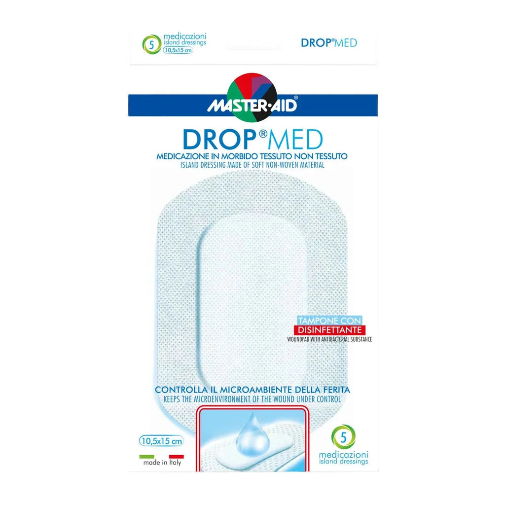 Master-Aid Drop Med Antiseptic Island Dressings 10.5x15 cm - 5 Pcs