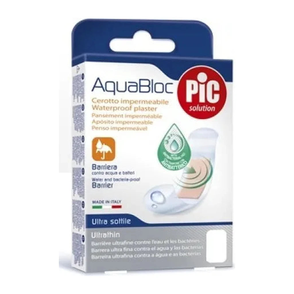 Aquabloc PIC Wasserdichte Pflaster | Wasser- & Bakterienschutz | Ultradünn 10x6 cm