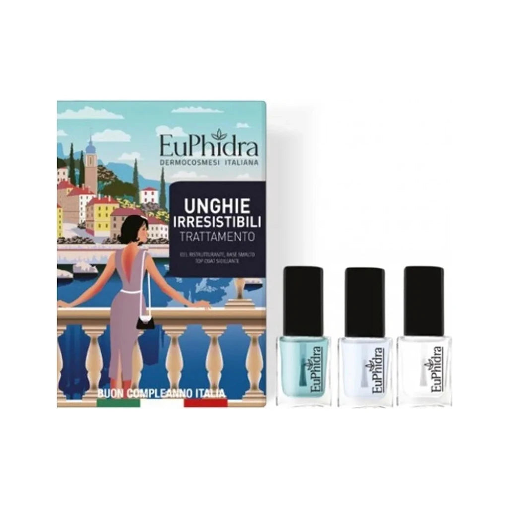Euphidra Unwiderstehliche Nägel - Pflege-Set Restrukturierendes Gel Basislack Top Coat