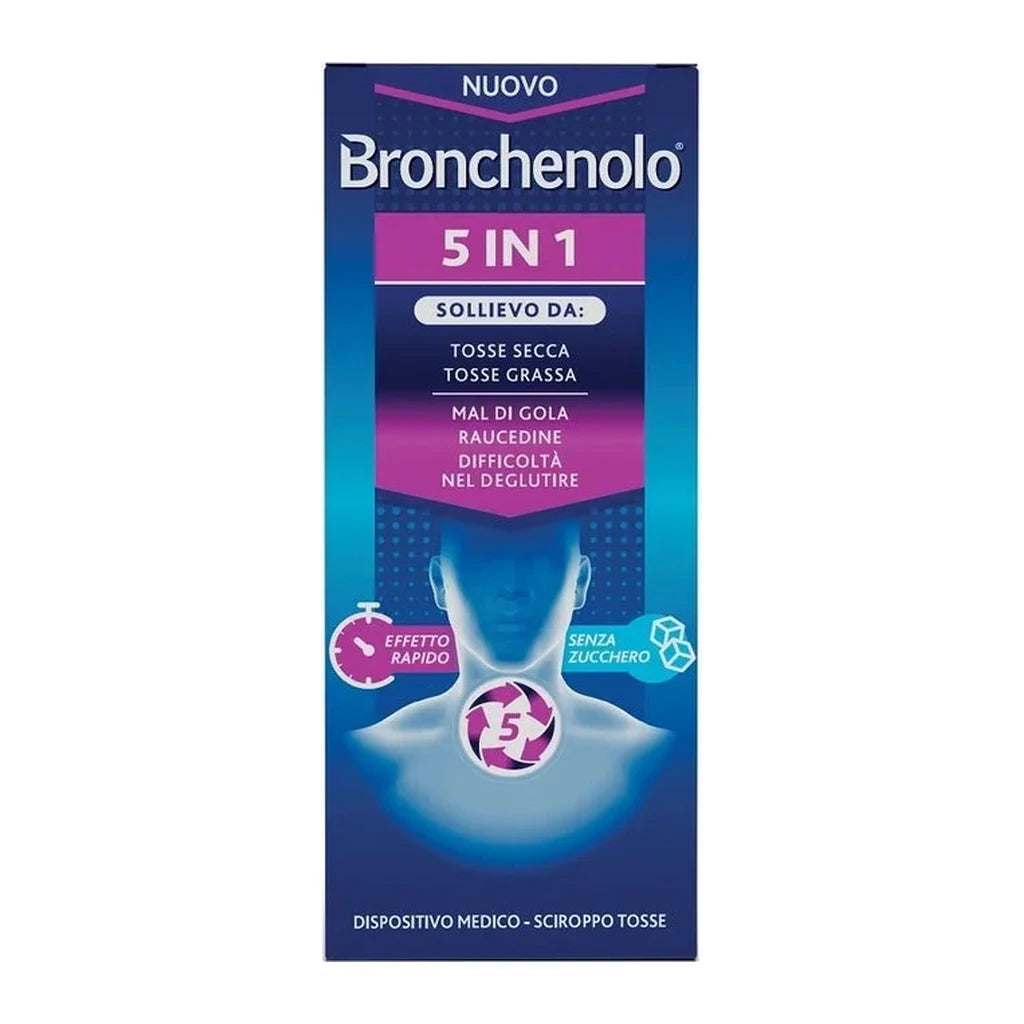 Bronchenolo 5en1 Jarabe Tos y Garganta 120ml - Alivio Rápido Sin Azúcar