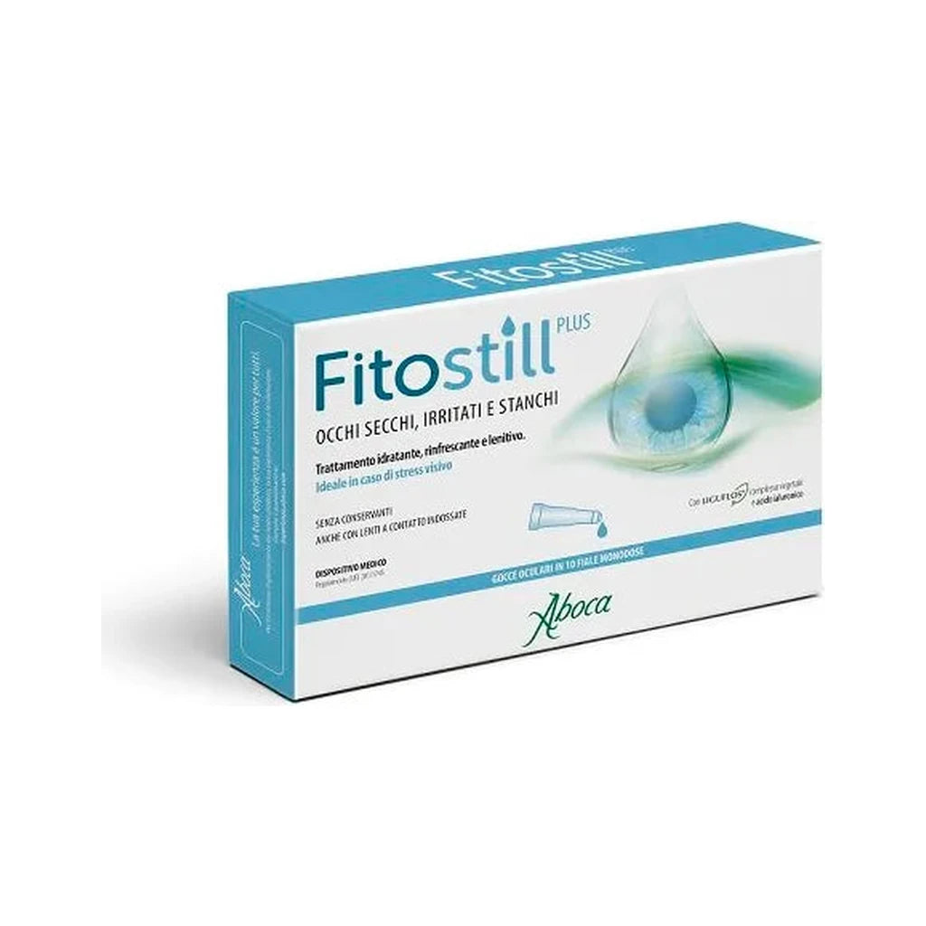 Aboca Fitostill Plus Augentropfen | Trockene, Gereizte, Müde Augen | 10 Einzeldosis-Ampullen