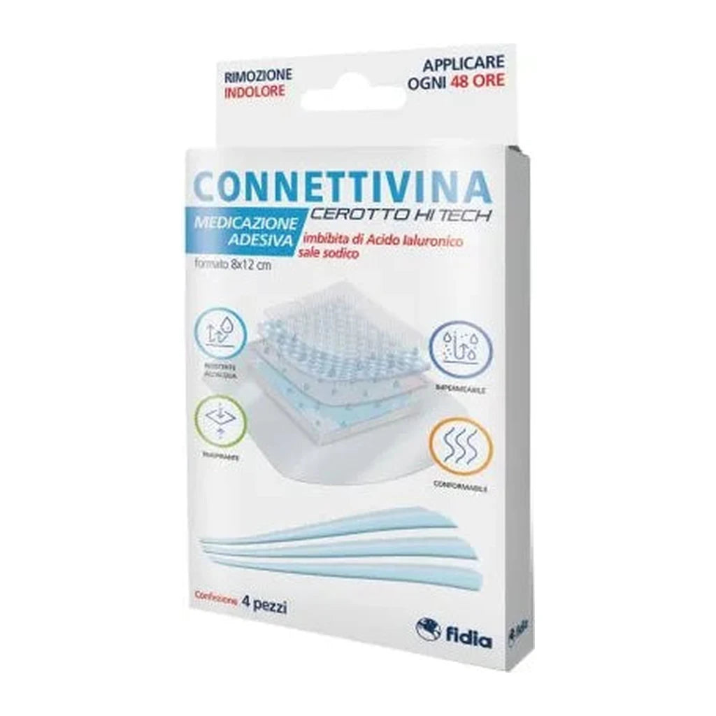 Connettivina Hi-Tech Patch 8x12 with Hyaluronic Acid - Adhesive Dressing Fidia