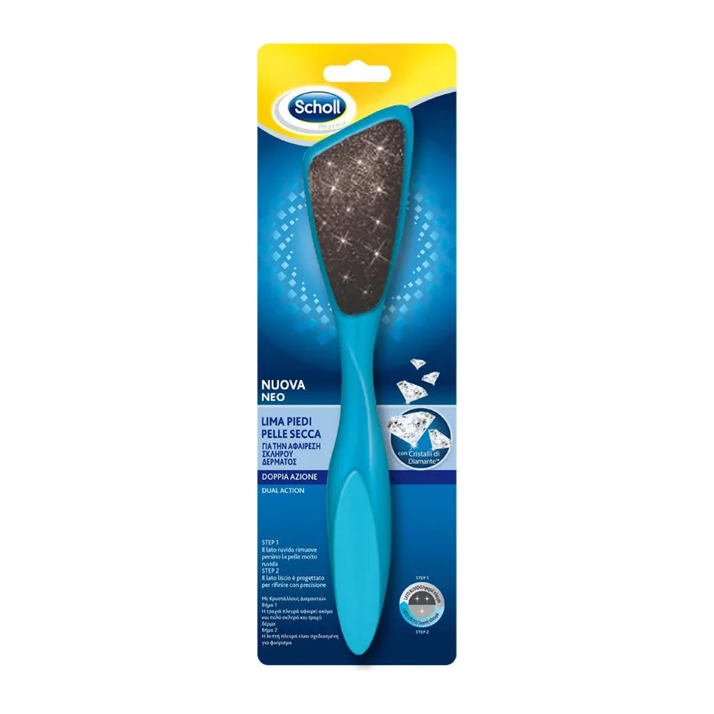 Scholl Dual Action Foot File with Diamond Crystals for Smooth, Dry Skin
