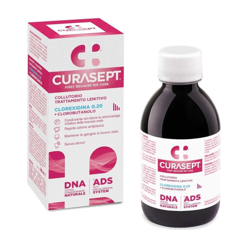 Curasept Soothing Mouthwash ADS DNA 0.20% Chlorhexidine + Chlorobutanol 200ml