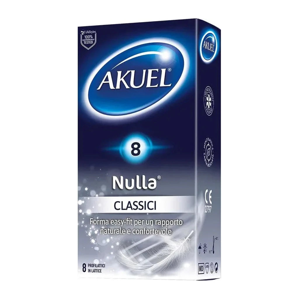 Akuel Nulla Classic Condoms 8-Pack: Natural Comfort & Reliable Safety