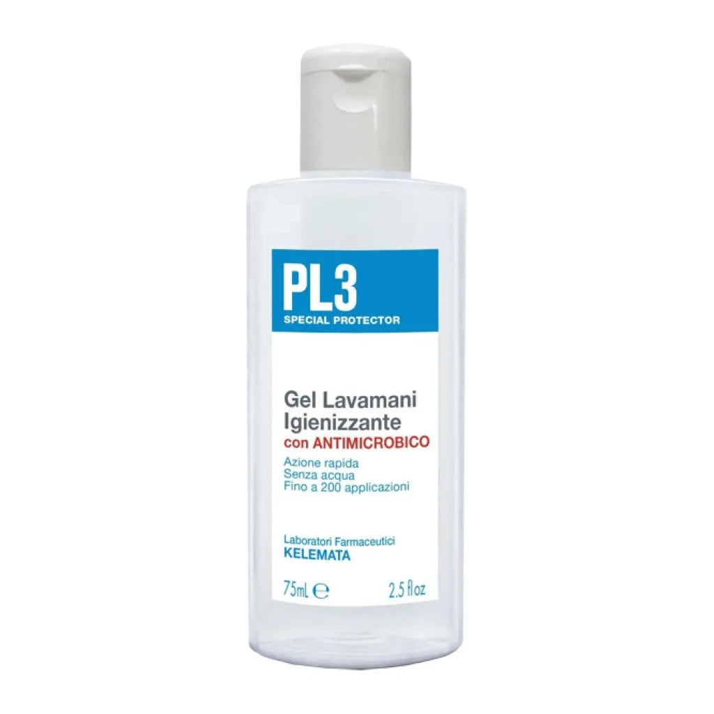 PL3 Antimicrobial Hand Sanitizer Gel Waterless Kelemata 75ml