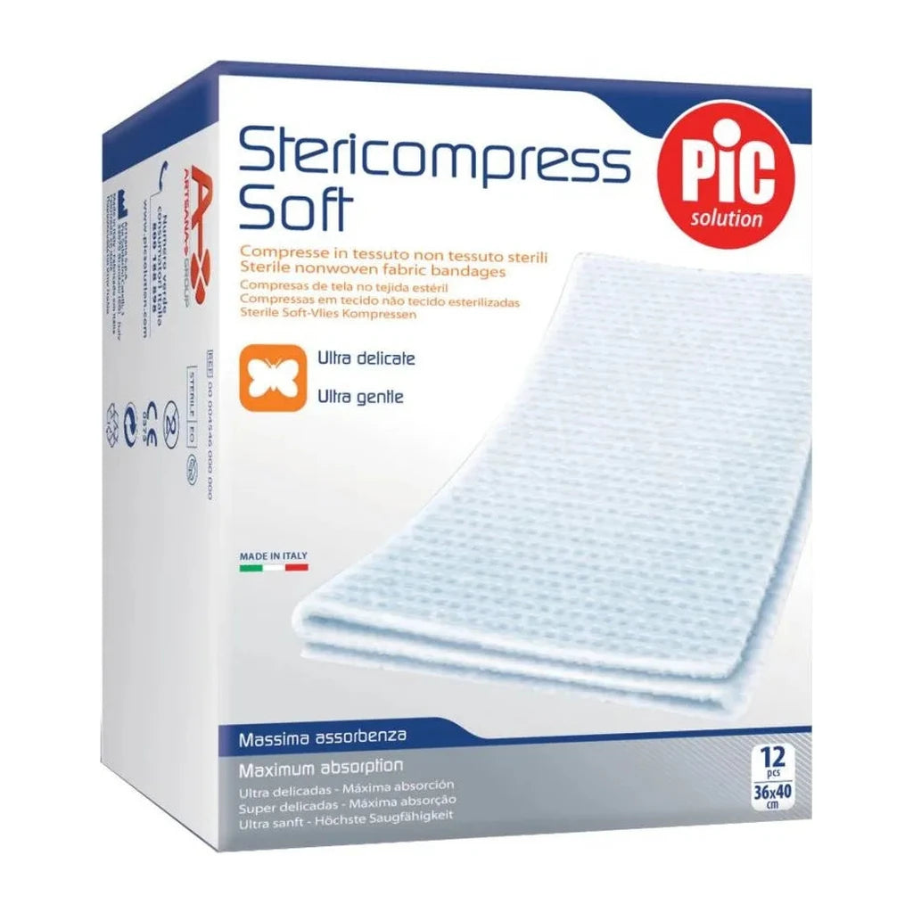 Stericompress Soft Sterile Non-Woven Gauze 10x10cm 100pcs | Pic Solution Ultra Absorbent Gentle