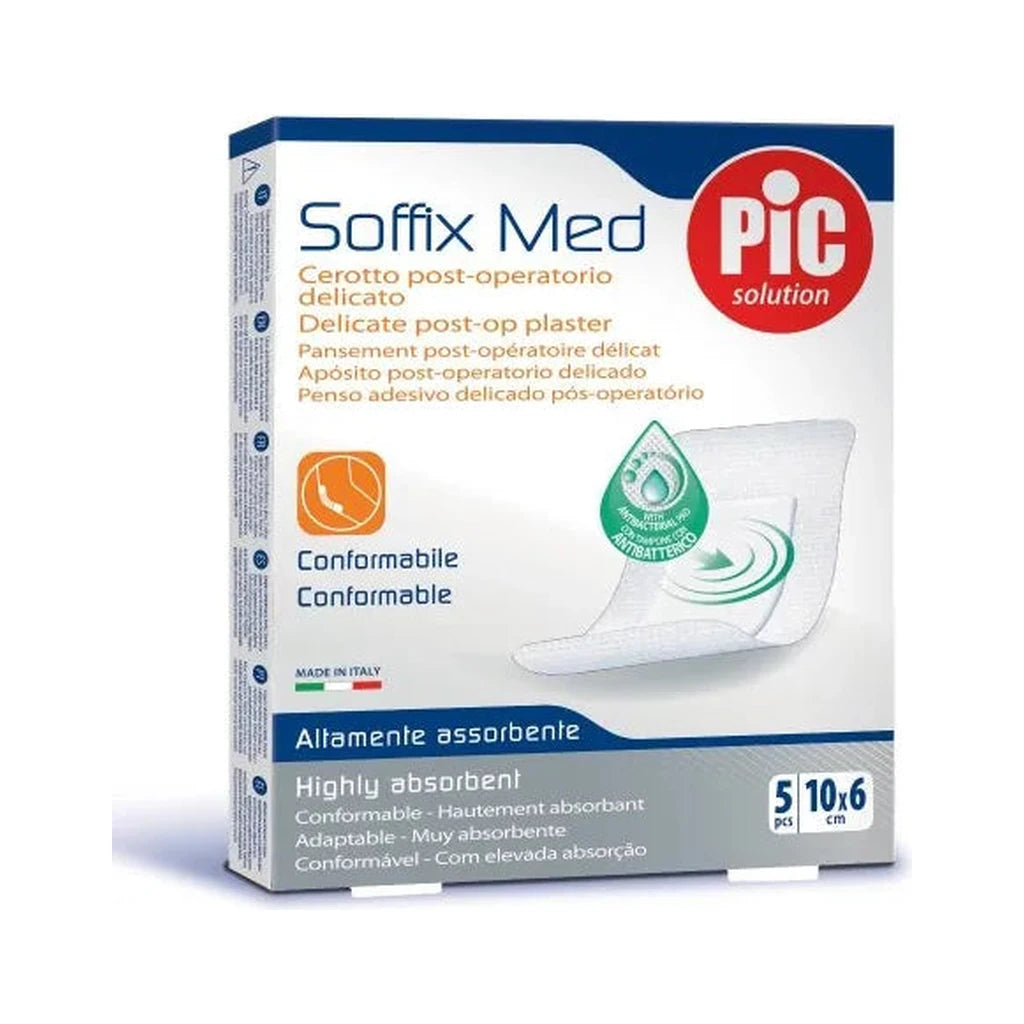 Soffix Med Pic Solution Delikates Post-OP Pflaster 10x6cm Antibakteriell Saugfähig