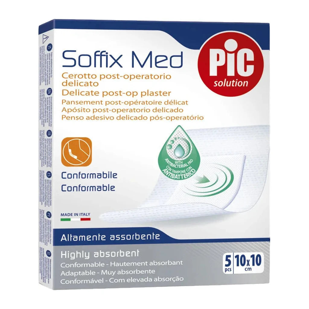 Soffix Med Sanftes Postoperatives Pflaster mit Antibakterieller Kompresse 10x10 cm