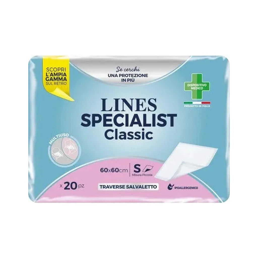 LINES Specialist Classic Hypoallergene Bettschutzunterlagen 60x60cm, 20 St. - Mehrzweckschutz