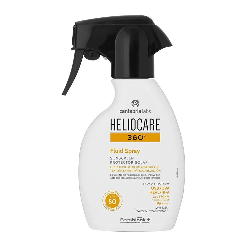 Heliocare 360 Fluid Spray SPF50 - Broad Spectrum High Protection Sunscreen