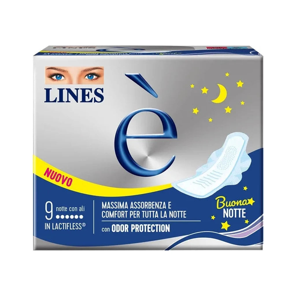 Lines È Notte Nachtbinden mit Flügeln | Maximaler Schutz & Komfort 9 Stk.
