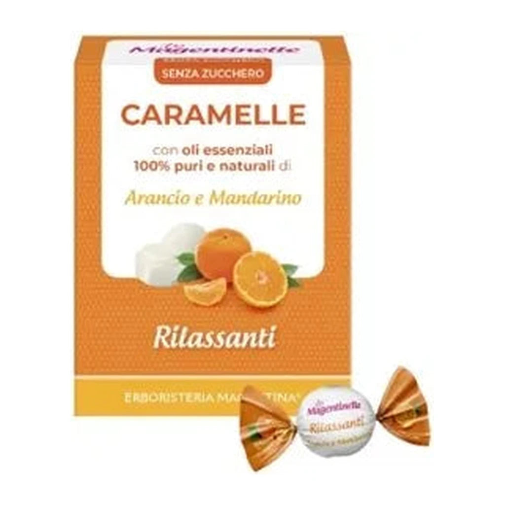 Relaxing Sugar-Free Candies Orange Mandarin Essential Oils - Erboristeria Magentina